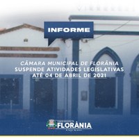 Câmara suspende atividades até o dia 04 de abril